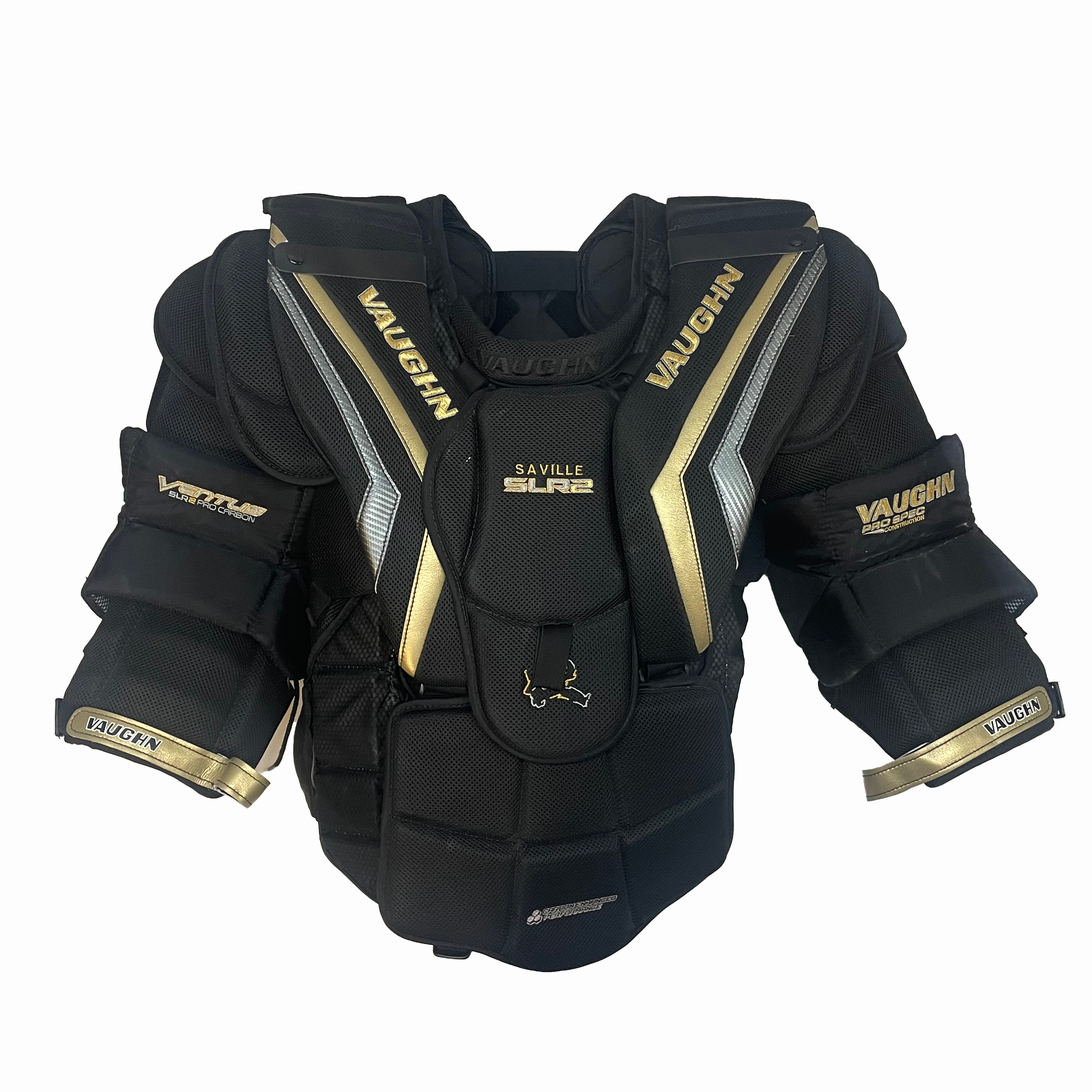 Vaughn Ventus SLR2 Pro Carbon – Plastron de gardien de but Pro d'occasion (noir/or)